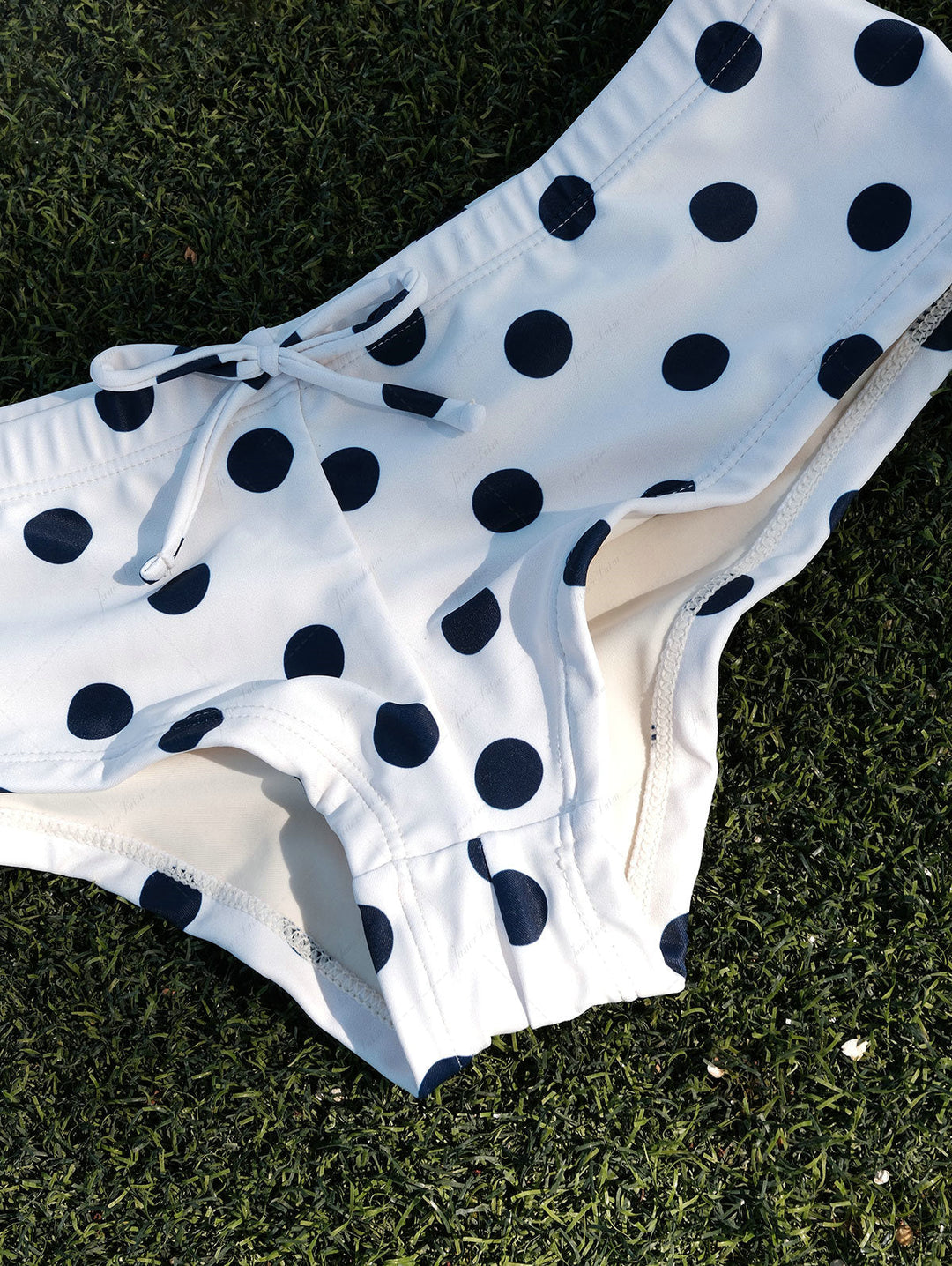 Cadetblue Vintage Polka Dot Low Rise Bikini Bottom Cheeky Swim Boyshorts