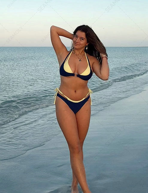 Seamolly Colorblock Two Tone O Ring Double Layer Bikini Set