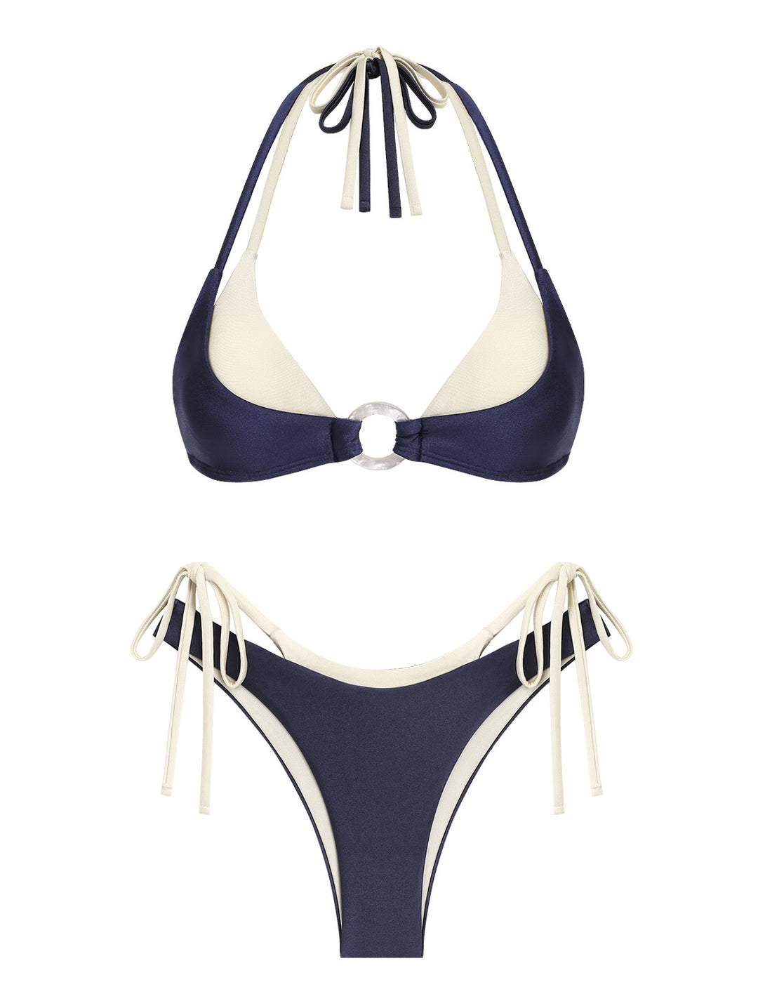 Seamolly Colorblock Two Tone O Ring Double Layer Bikini Set