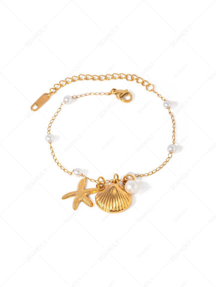 Stainless Steel Faux Pearls Pendant Jewelry
