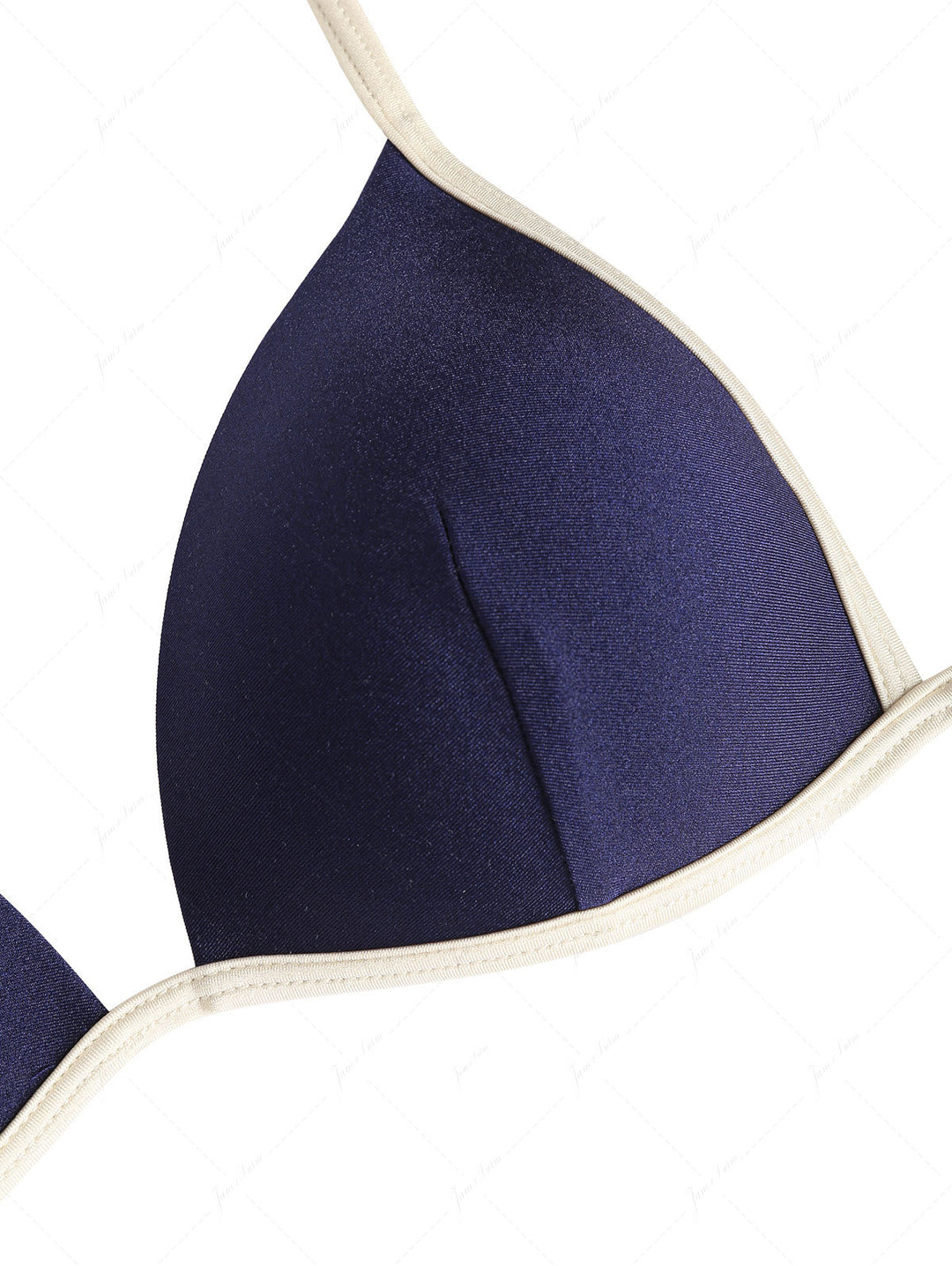 Deep Blue Contrast Binding Triangle Push Up Cheeky Boyshorts Bikini Set