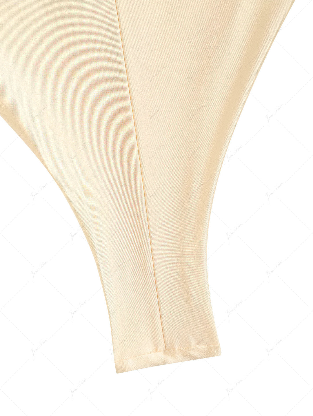Champagne Satin Ruched Triangle Top & String Cheeky Brazilian Bottom Bikini Set