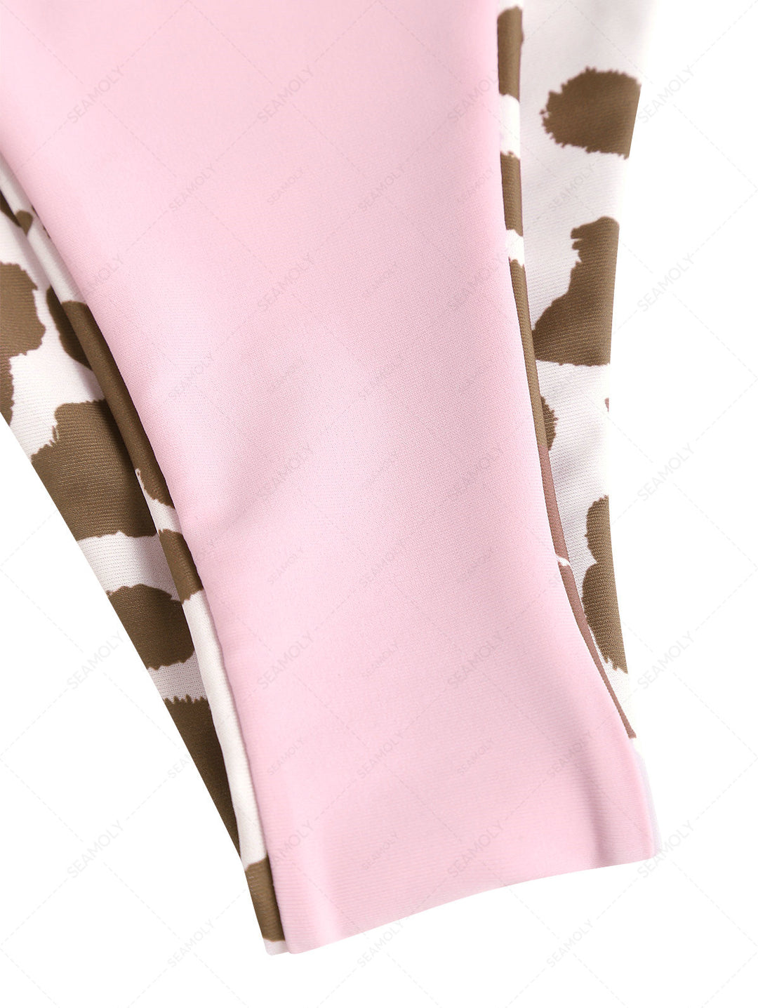 Seamolly Contrast Color Cow Print O Ring Double Layer Bikini Set