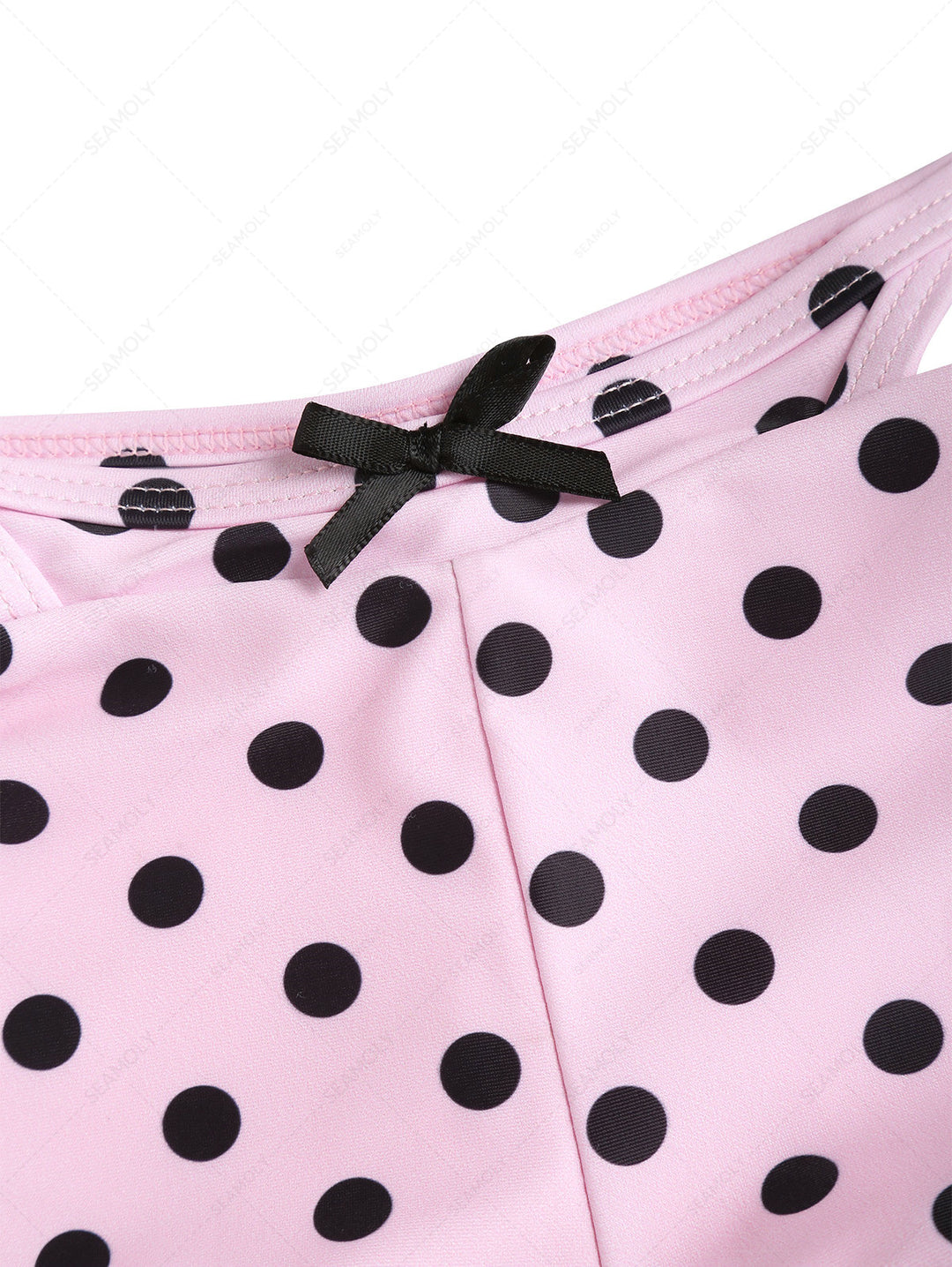Seamolly Polka Dot Triangle Top & Double Layer Cheeky Boyshorts Bikini Set
