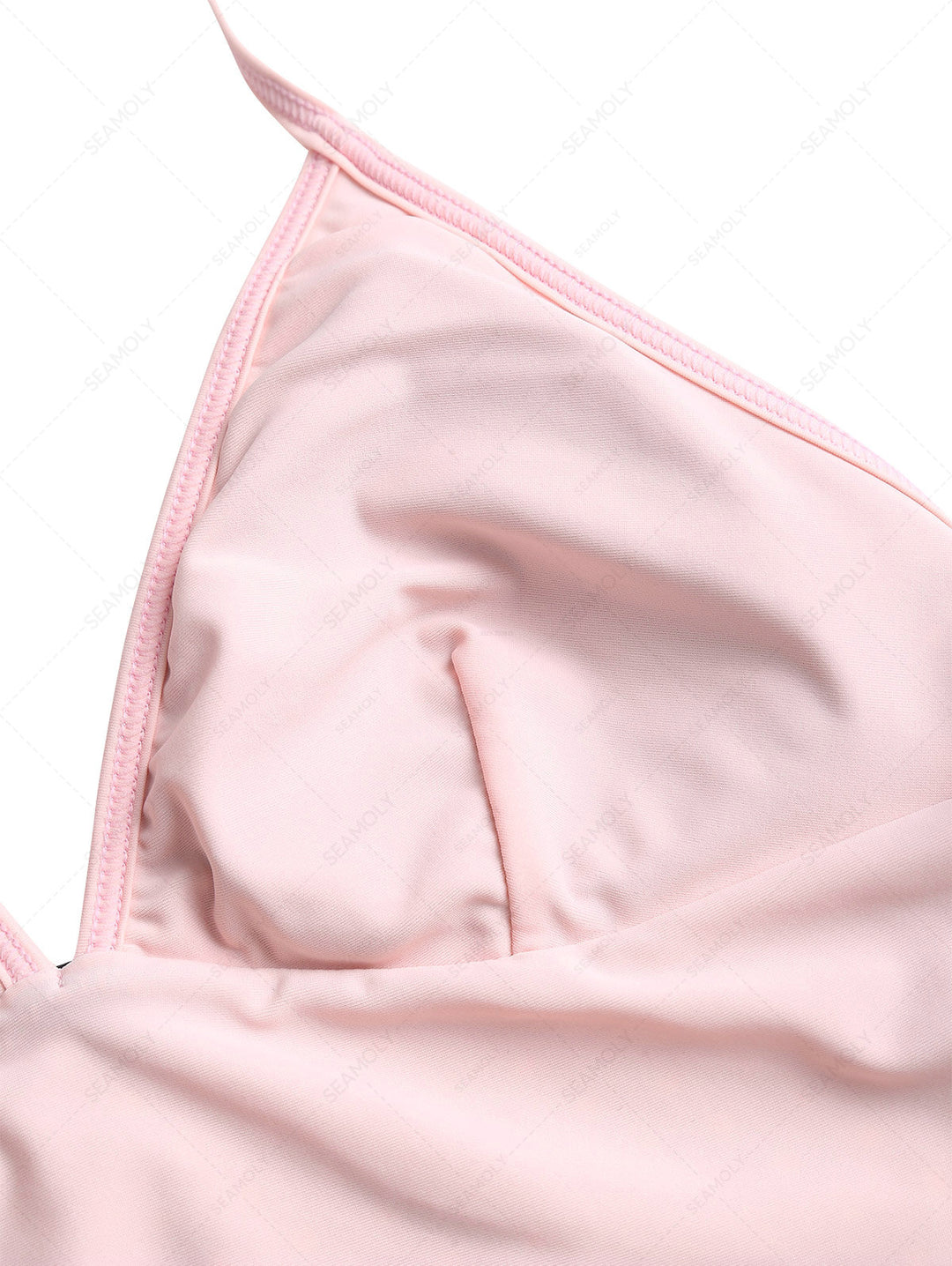 Black Polka Dot Print Bowknot Halter Tankini Top