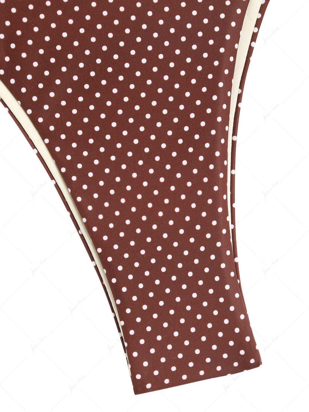 Brown Polka Dot Print Tie Side Double Layer Bikini Bottom