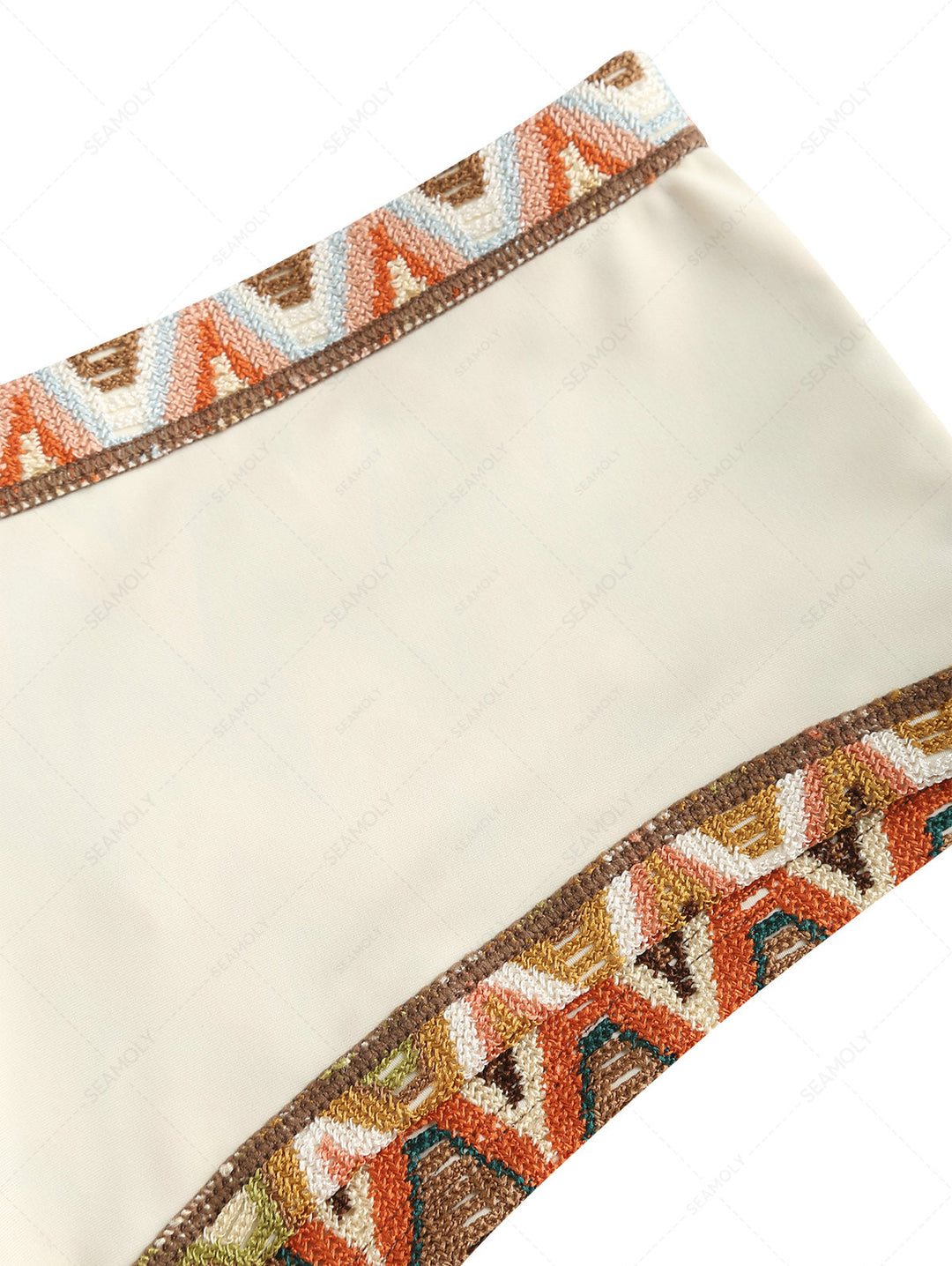 Seamolly Crochet Chevron Contrast Binding Cheeky Boyshorts Bikini Set