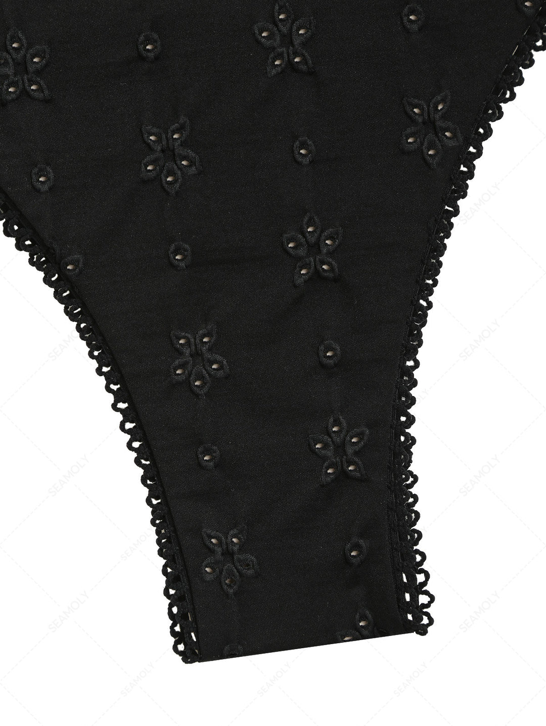 Seamolly Recycled Fabric Eyelet Jacquard Picot Bowknot Underwire Bikini Set
