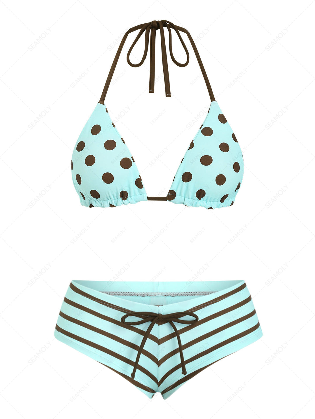 Seamolly Striped Bikini Bottom Cheeky Swim Boyshorts