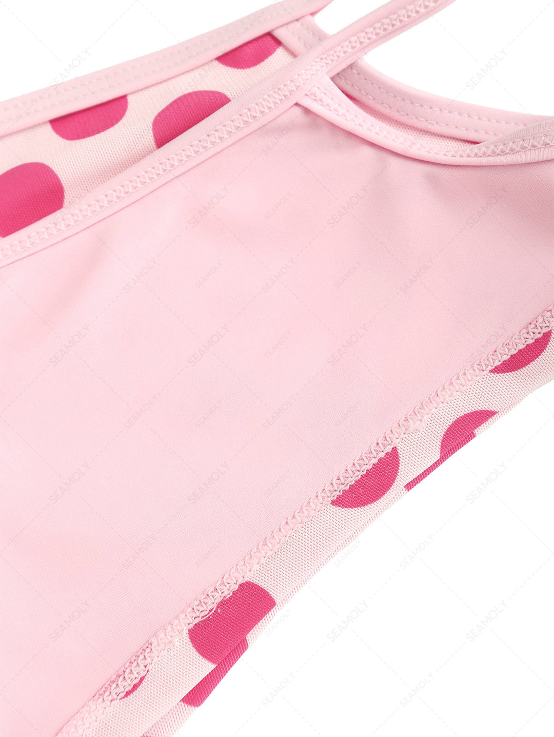 Seamolly Polka Dot Contrast Binding Cutout Tied Cheeky Boyshorts Bikini Set