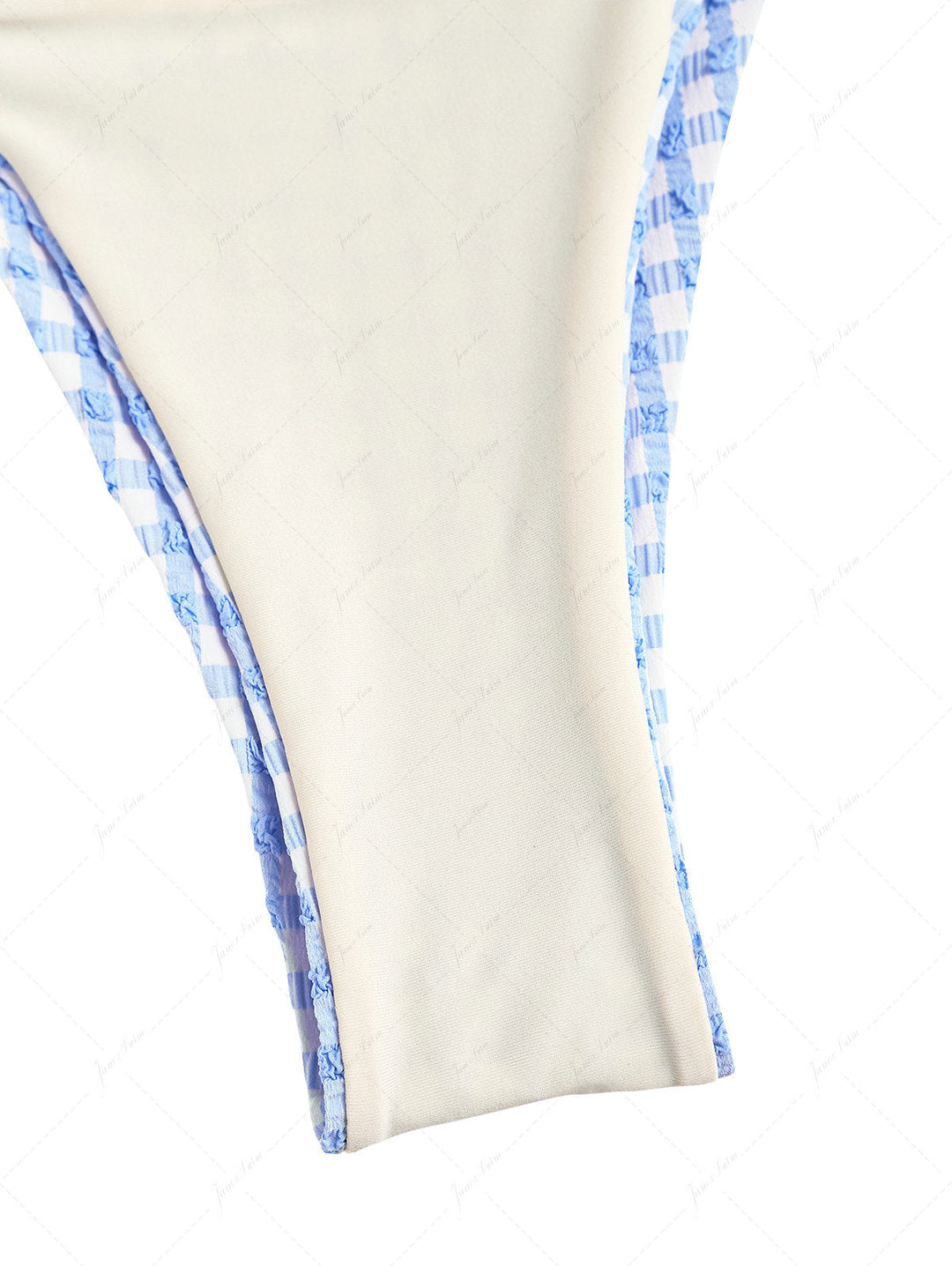 Light Blue Bubble Grid Textured O Ring Double Layer Bikini Set