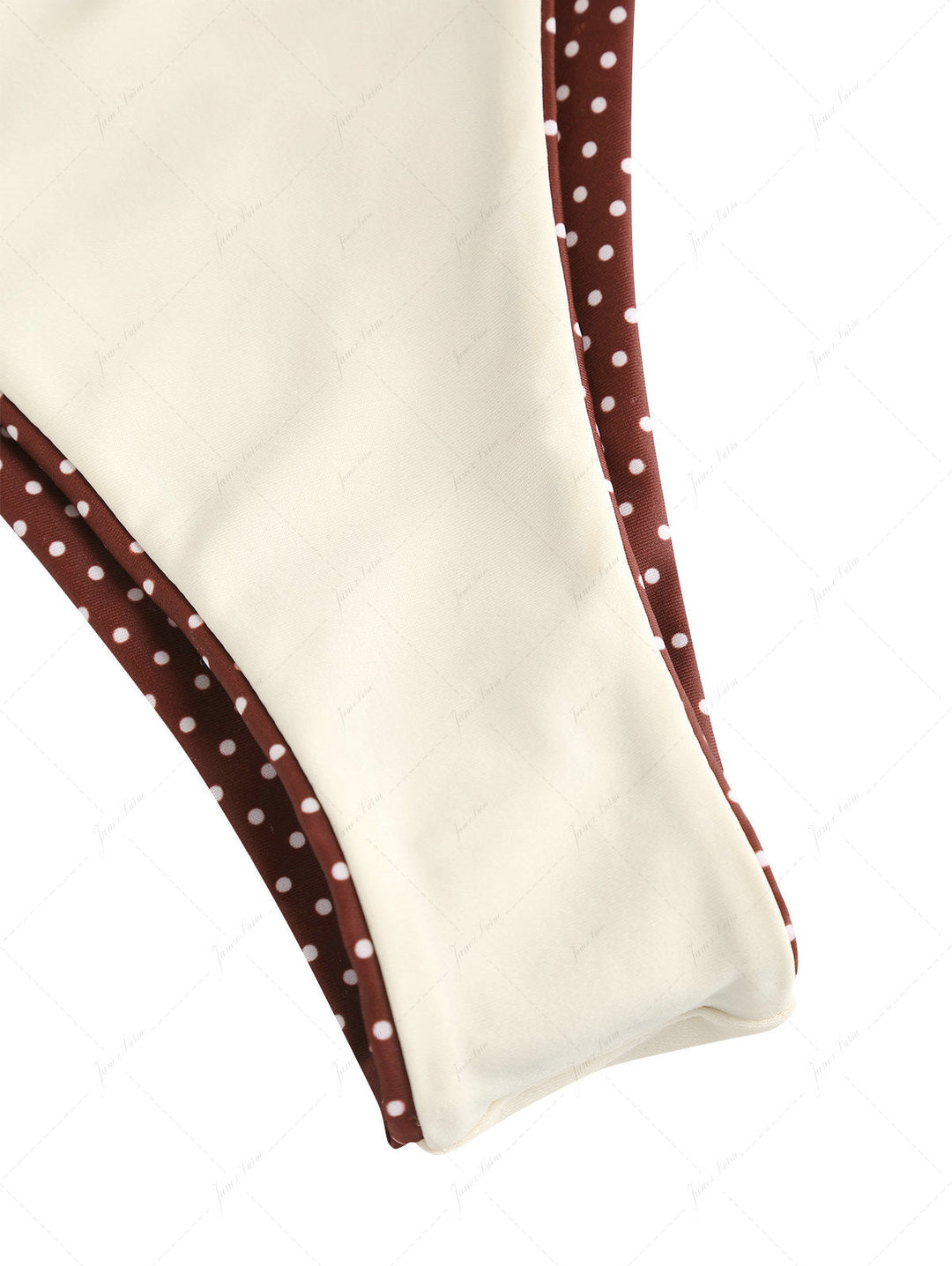 Janex Brown Polka Dot Print Tie Side Double Layer Bikini Set