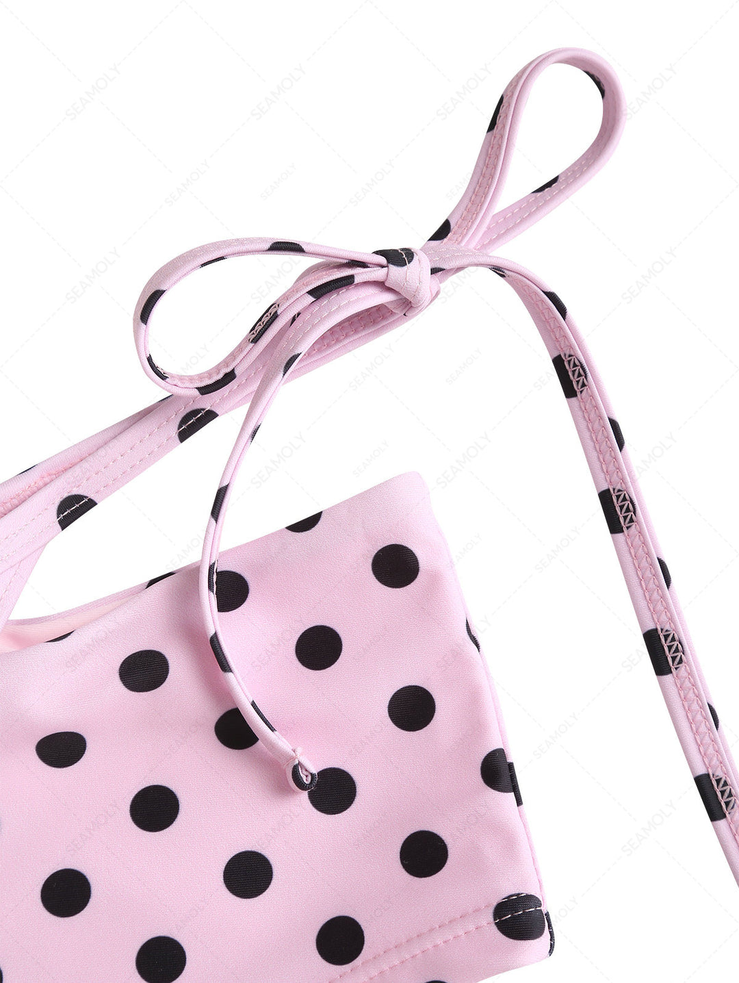 Seamolly Polka Dot Triangle Top & Double Layer Cheeky Boyshorts Bikini Set