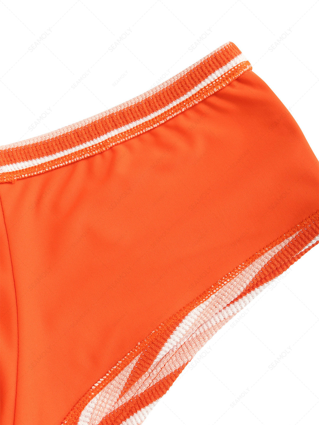 Seamolly Striped Contrast Binding Triangle Cheeky Boyshorts Bikini Set