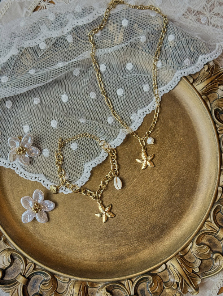 Stainless Steel Faux Pearls Pendant Jewelry