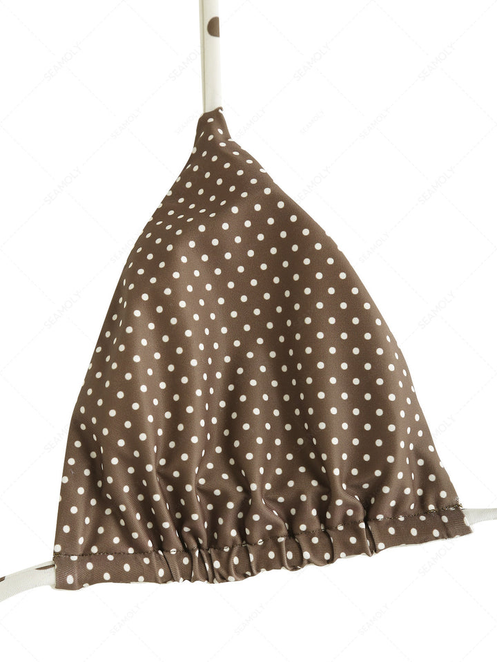 Seamolly Polka Dot Triangle Top & Double Layer Cheeky Boyshorts Reversible Bikini Set
