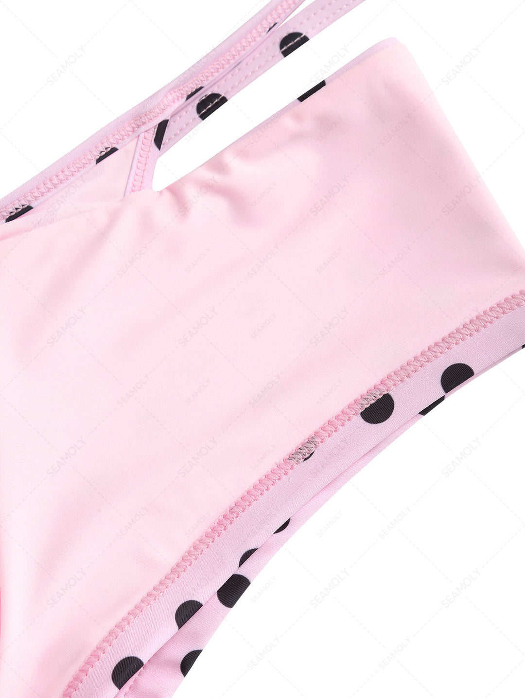 Seamolly Polka Dot Triangle Top & Double Layer Cheeky Boyshorts Bikini Set