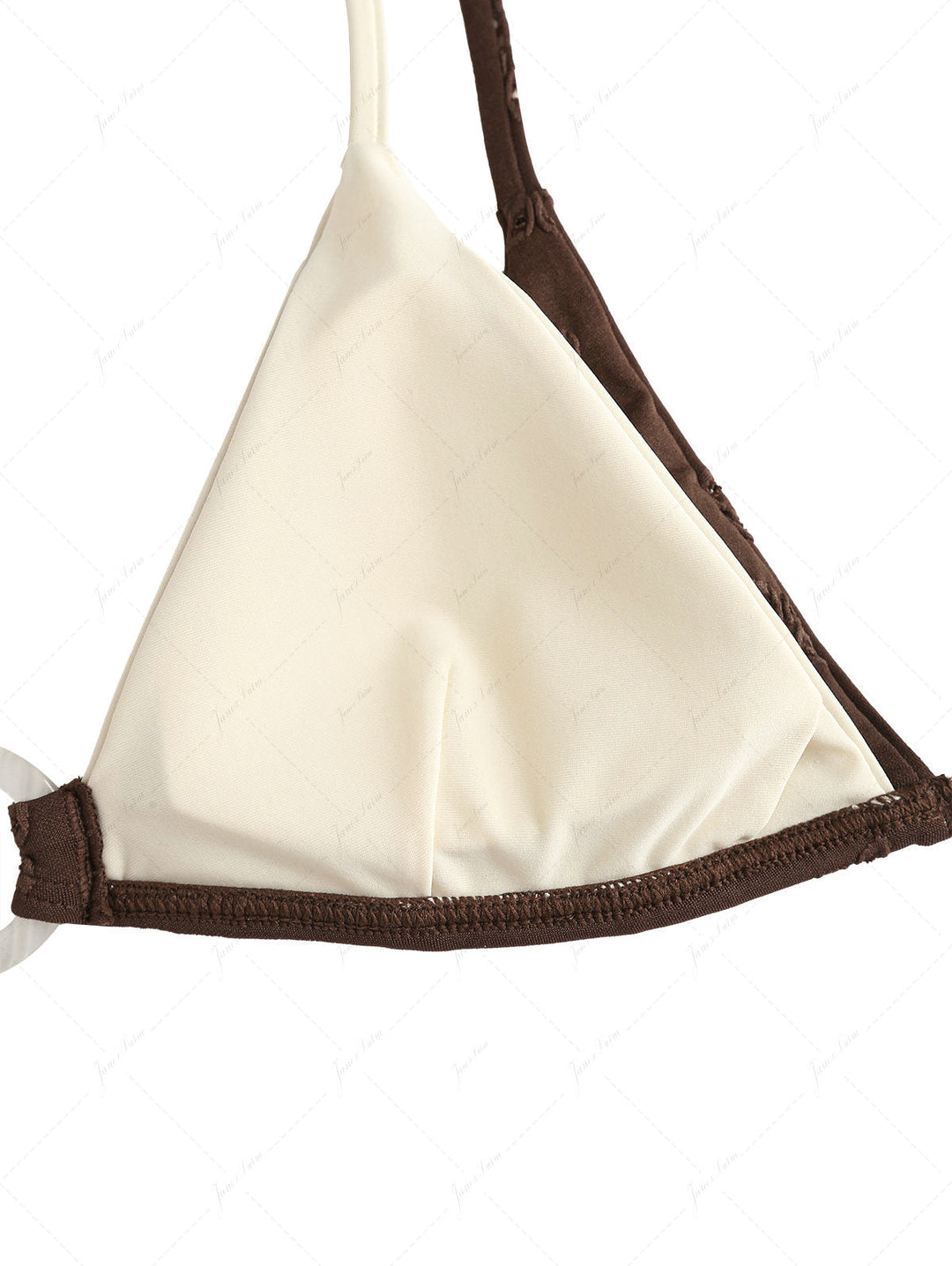 Deep Coffee Recycled Fabric Eyelet Jacquard O Ring Double Layer Bikini Set