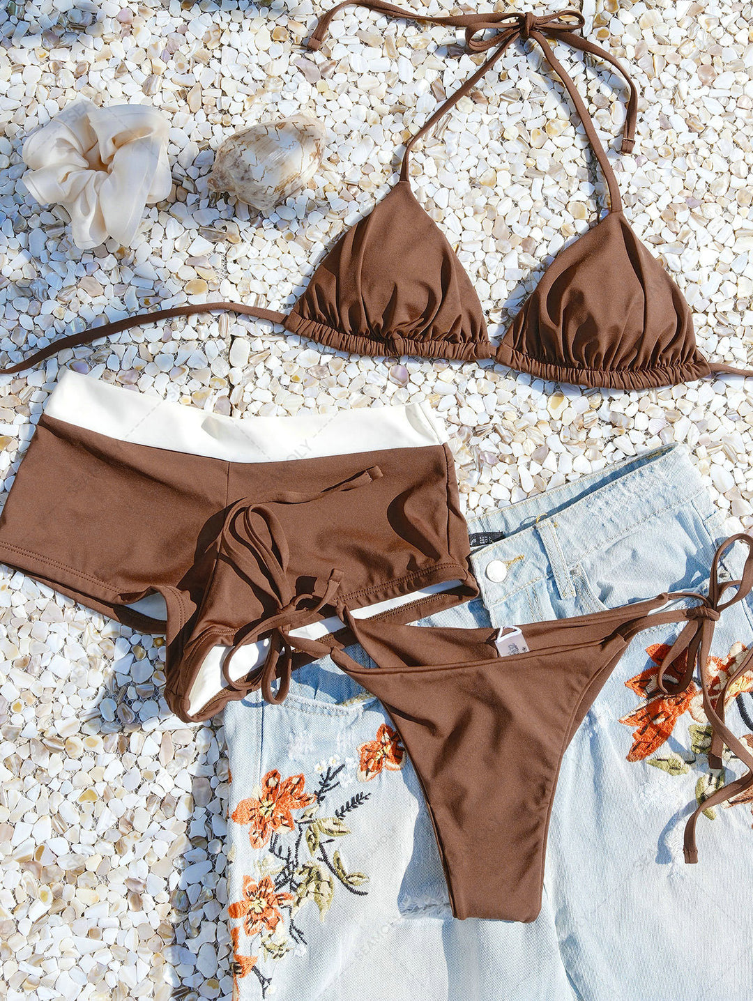 Seamolly Colorblock Bikini Bottom Cheeky Swim Boyshorts