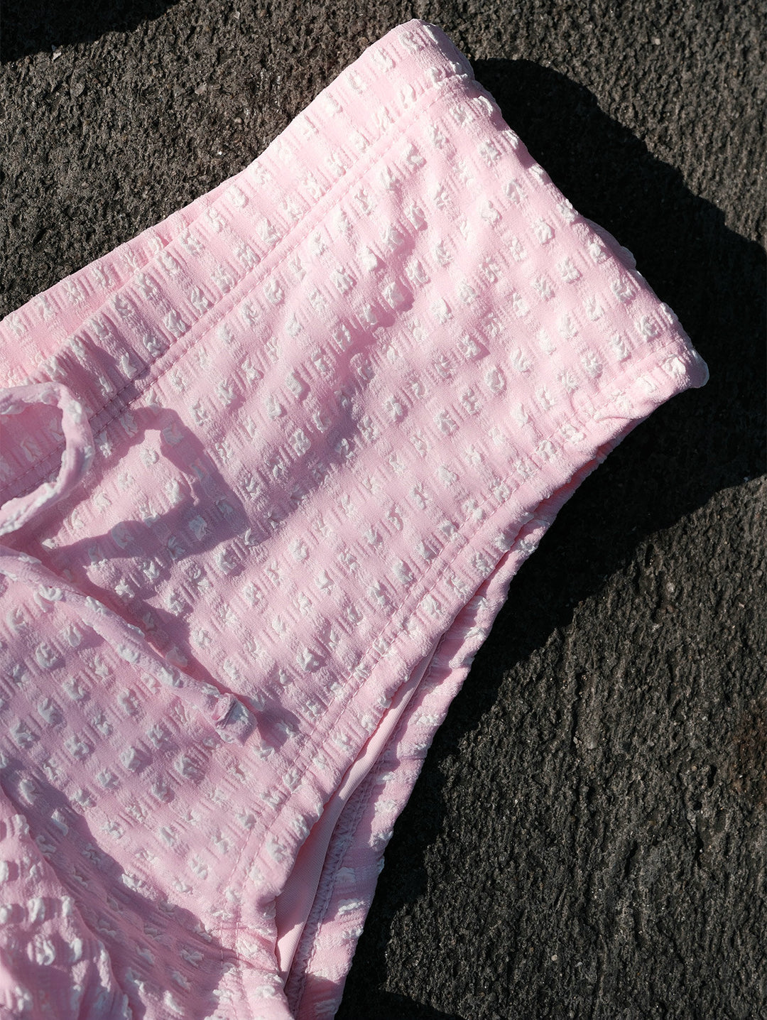 Seamolly Gingham Textured Bowknot Bralette Boyshorts Bikini Set