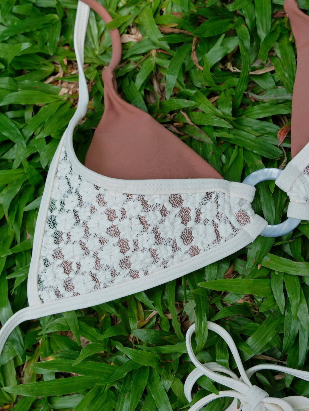 Seamolly Contrast Color Lace O Ring String Double Layer Bikini Set