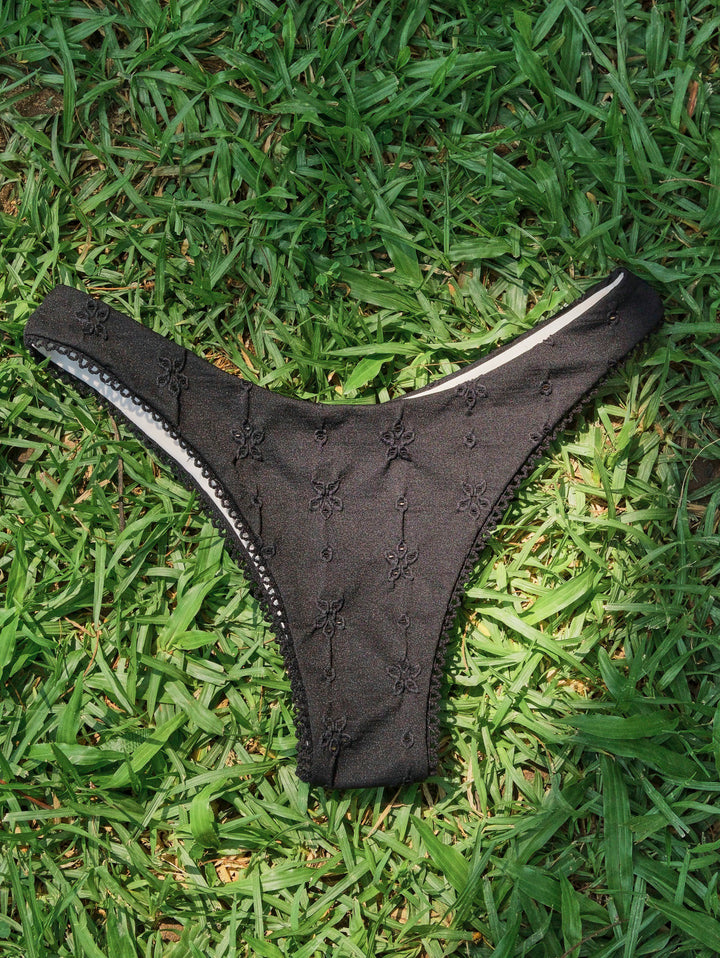 Seamolly Recycled Fabric Eyelet Jacquard Picot Bowknot Underwire Bikini Set