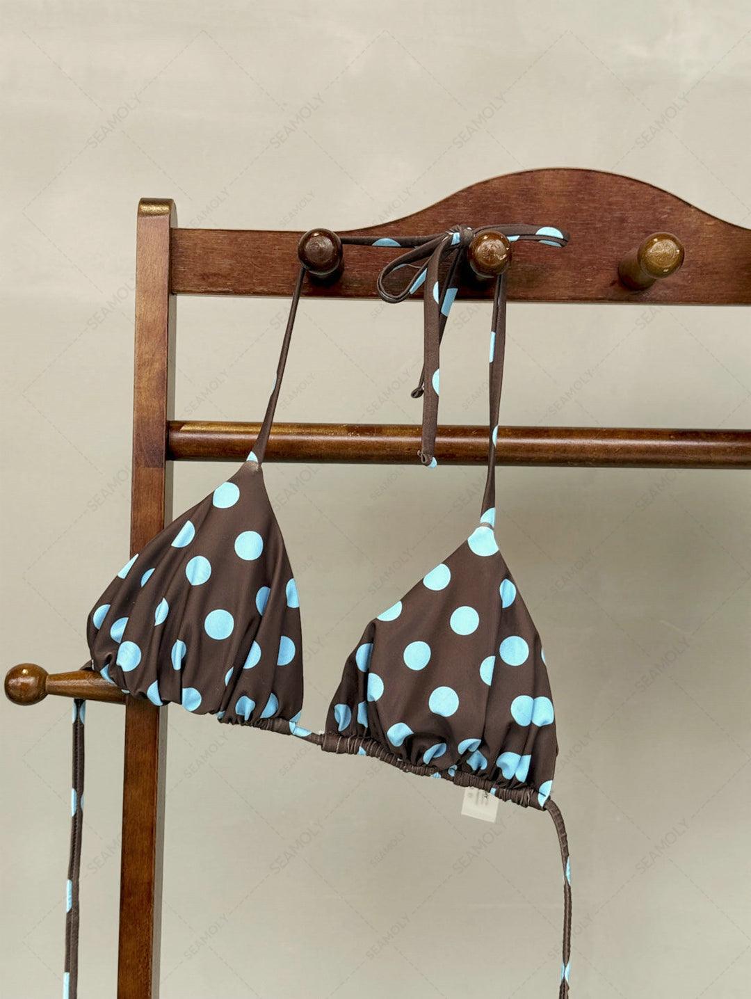 Seamolly Polka Dot Ruched Triangle Top & Cheeky Brazilian Bottom Bikini Set
