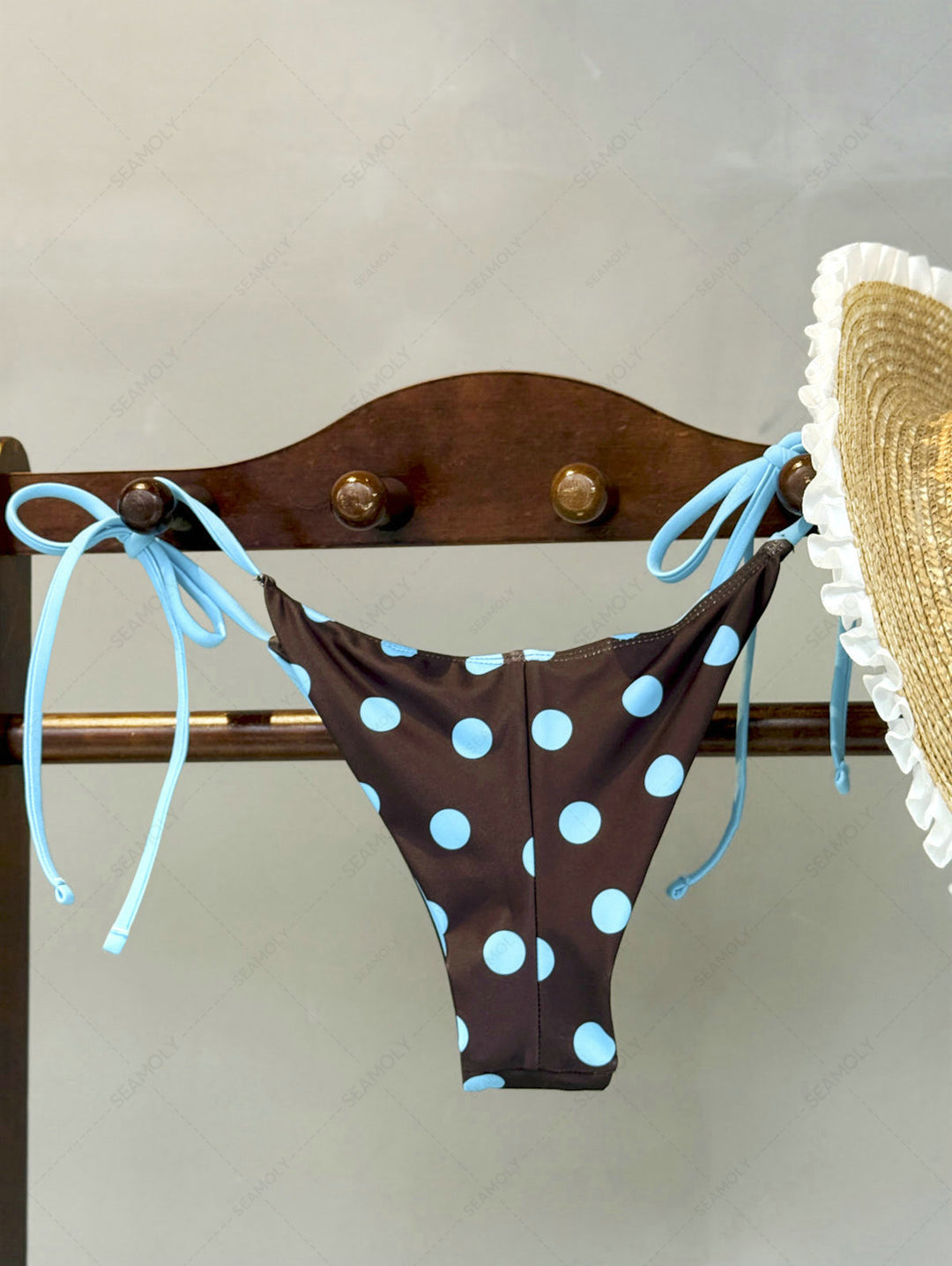 Seamolly Polka Dot Double Layer Top & Cheeky Brazilian Bottom Bikini Set