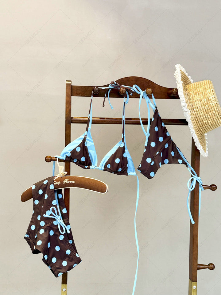 Seamolly Polka Dot Bowknot Bikini Bottom Cheeky Swim Boyshorts