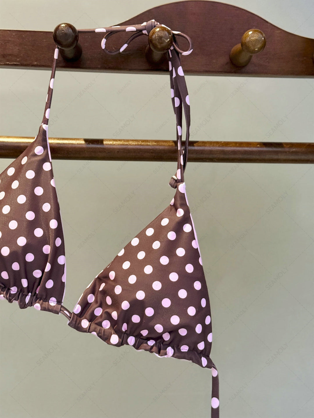 Seamolly Polka Dot Triangle Top & Double Layer Cheeky Boyshorts Reversible Bikini Set
