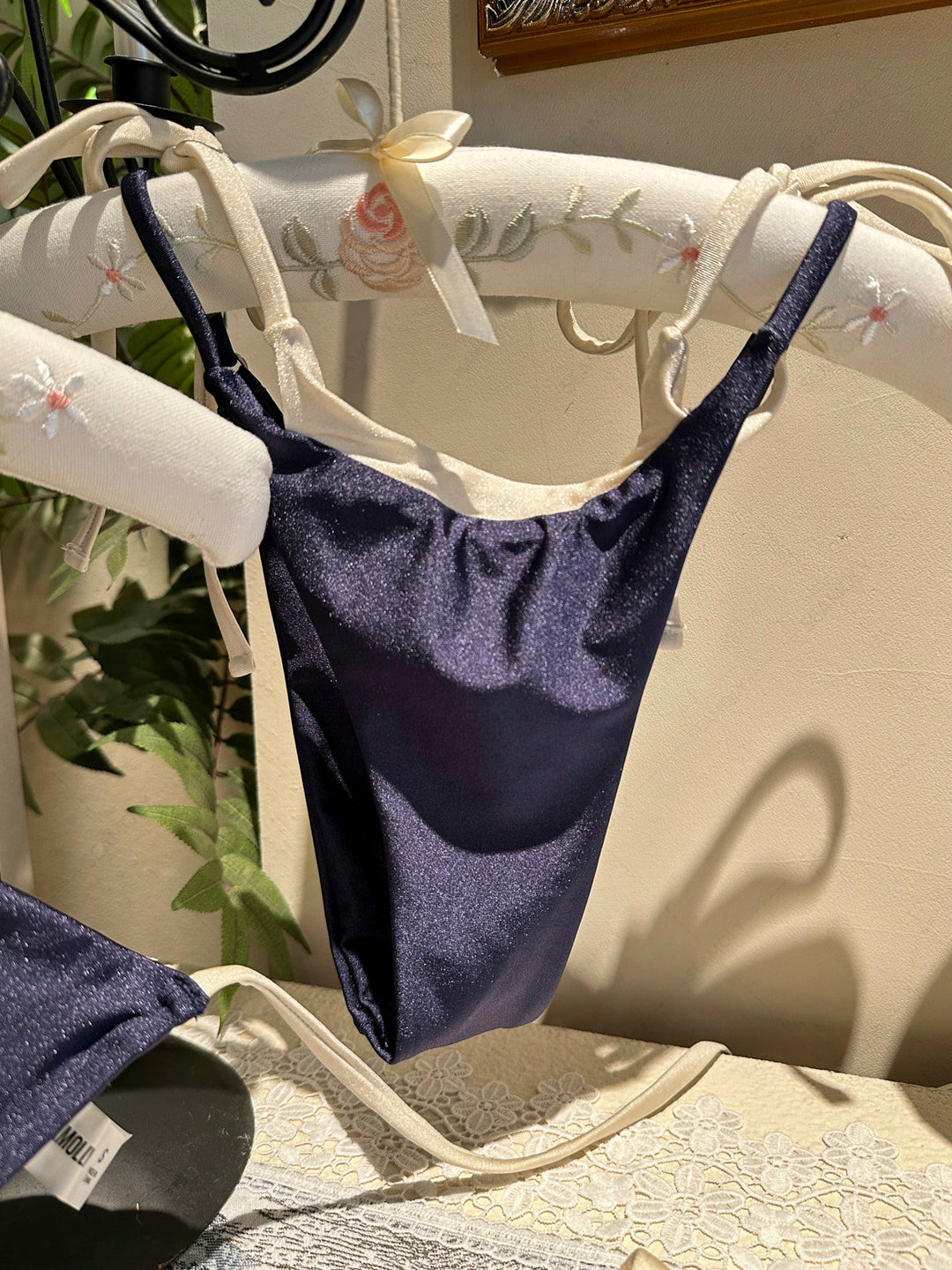 Seamolly 3 Piece Two Tone O Ring Double Layer Cheeky Boyshort Bikini Set