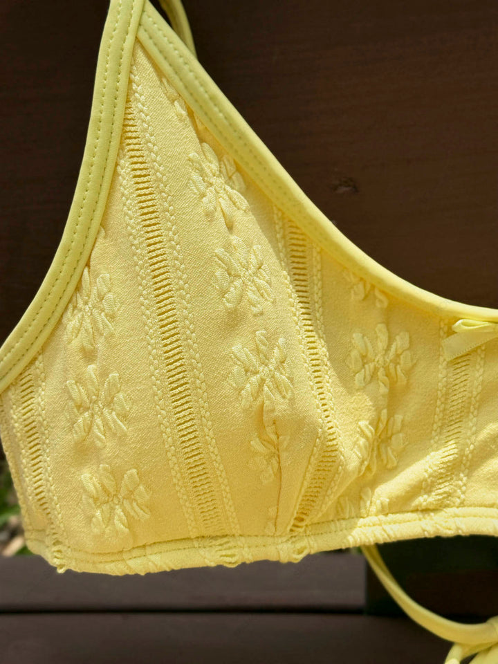Seamolly Jacquard Bowknot Tank Style Cheeky Boyshorts Bikini Set