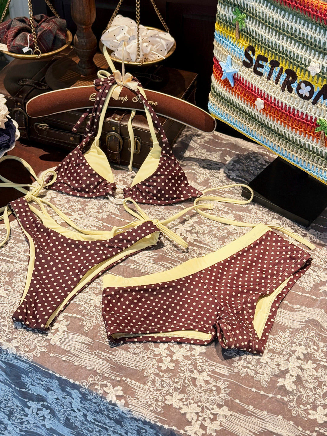 Seamolly Polka Dot Bikini Bottom Cheeky Swim Boyshorts