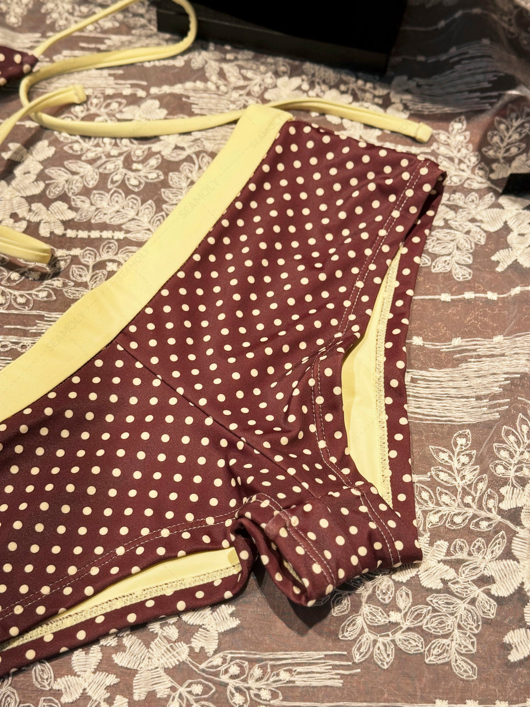 Seamolly Polka Dot Bikini Bottom Cheeky Swim Boyshorts