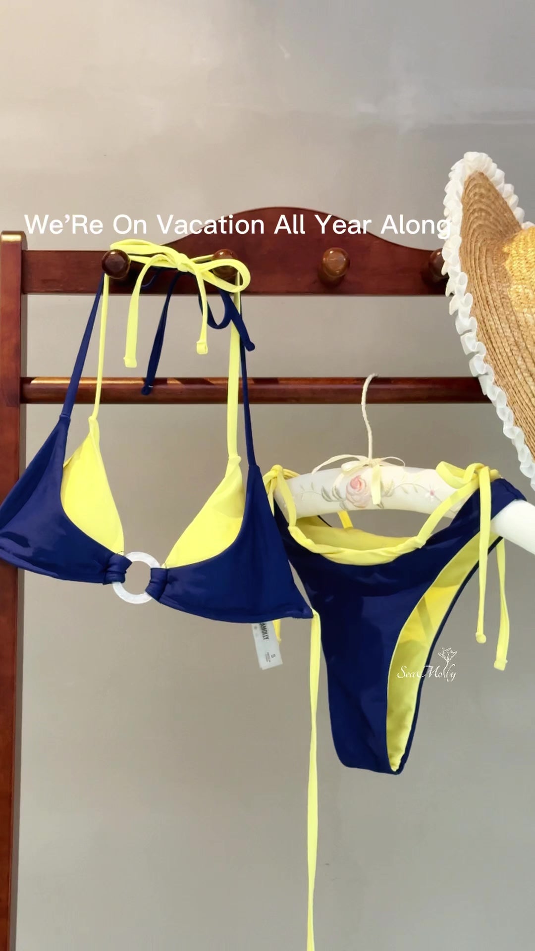 Seamolly Colorblock Two Tone O Ring Double Layer Bikini Set
