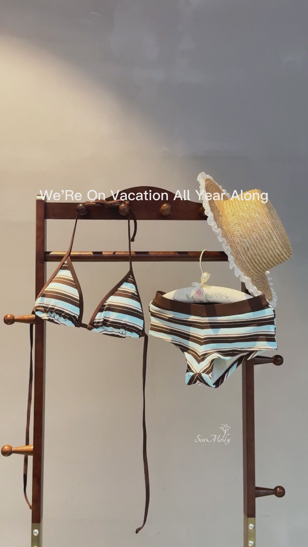 Seamolly Striped Bikini Bottom Cheeky Swim Boyshorts