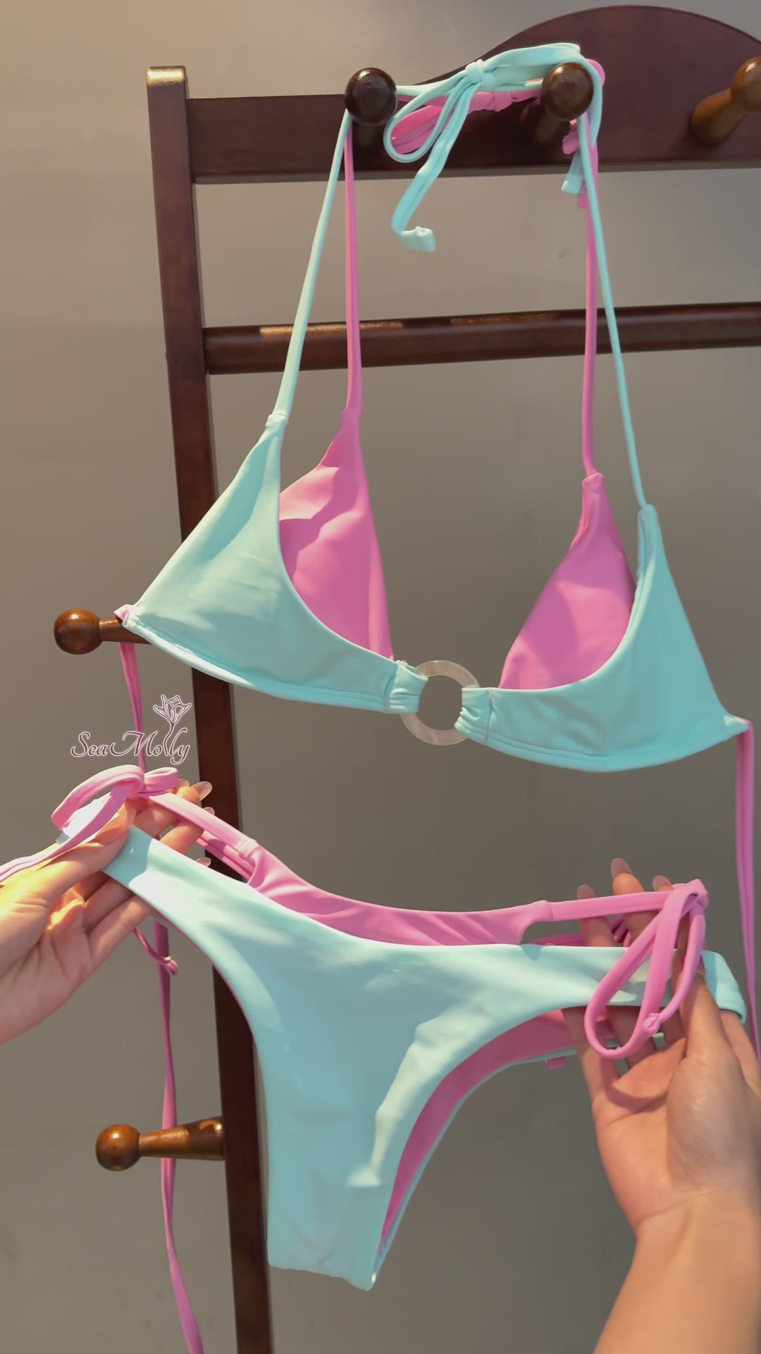 Seamolly Colorblock Two Tone O Ring Double Layer Bikini Set